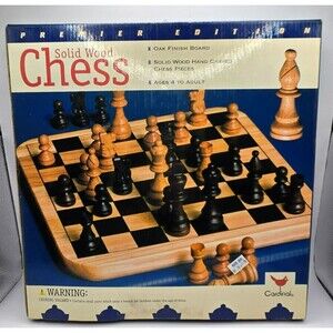 Vintage 1997 Cardinal Premier Edition Solid Wood Chess Set (No. 187) – Sealed Pi